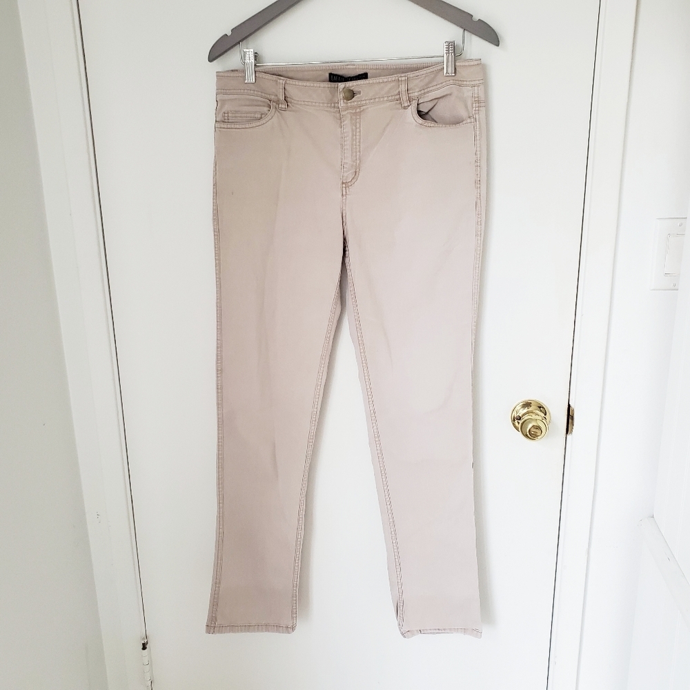 Lafayette 148 women's pants cotton beige stretch‎ size 10